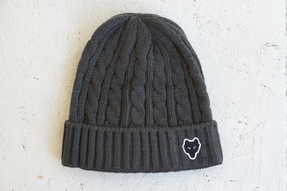 wolf knit cap #dark gray