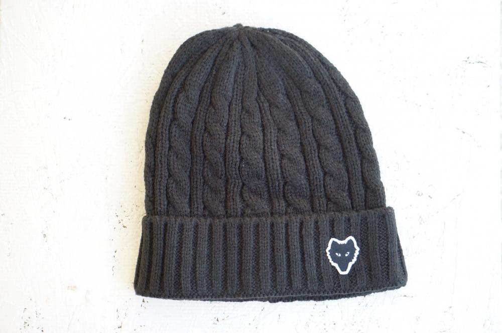 wolf knit cap #black