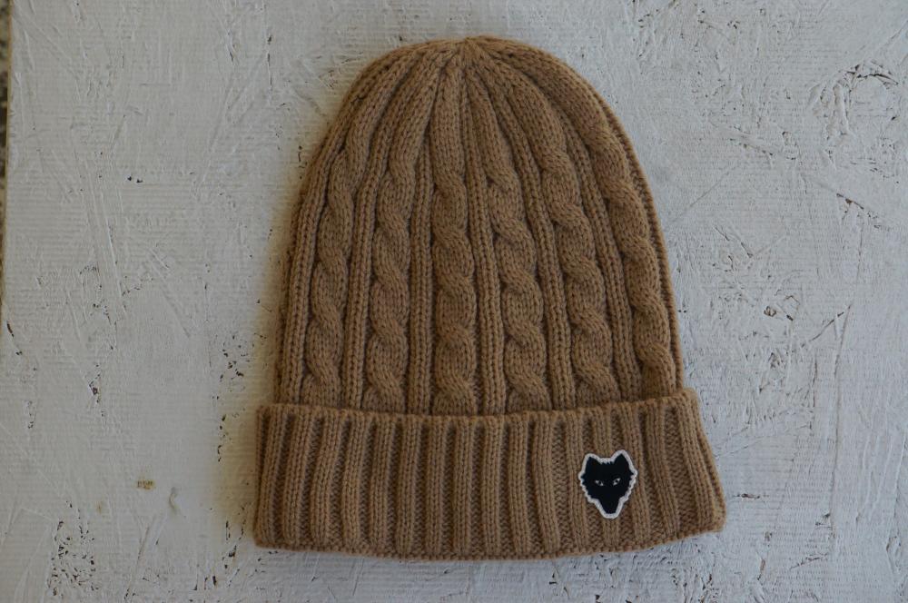 wolf knit cap #khaki